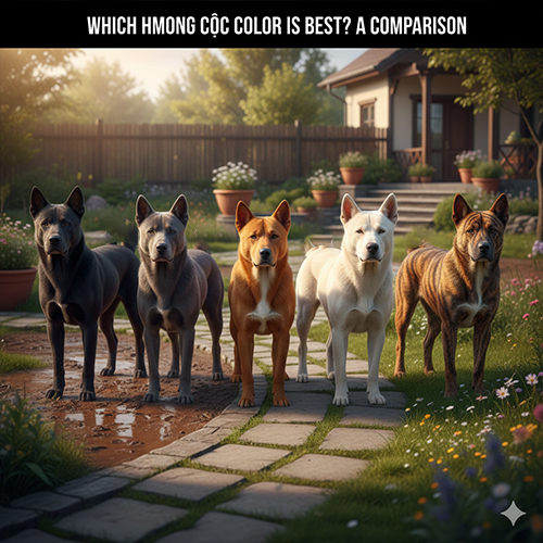 So sánh các màu chó Mông Cộc gồm đen xám đỏ trắng vàng và vện theo nhu cầu nuôi