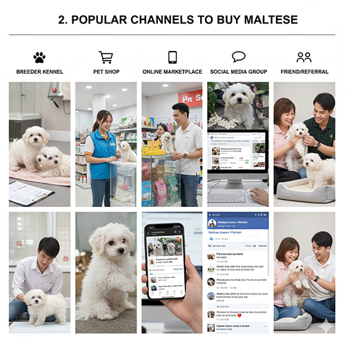 So sánh các kênh mua bán chó Maltese phổ biến tại Việt Nam