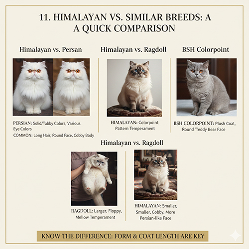 So sánh mèo Himalaya với mèo Ba Tư, Ragdoll và mèo Anh lông ngắn colorpoint