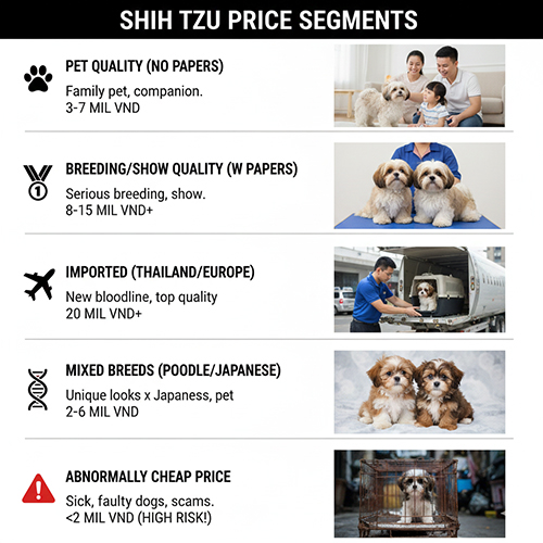 so sanh cac phan khuc gia cho shih tzu tu pet thuan giong nhap khau den don