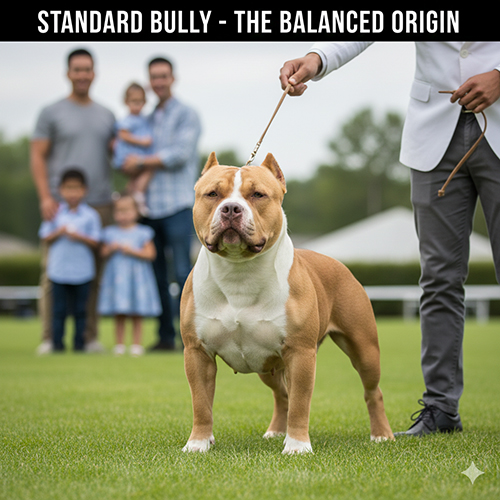 Chó Standard Bully với ngoại hình cân đối, cơ bắp rõ và vóc dáng chuẩn