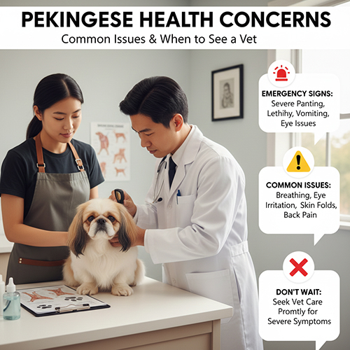 Bác sĩ thú y kiểm tra sức khỏe chó Bắc Kinh và tư vấn các bệnh thường gặp