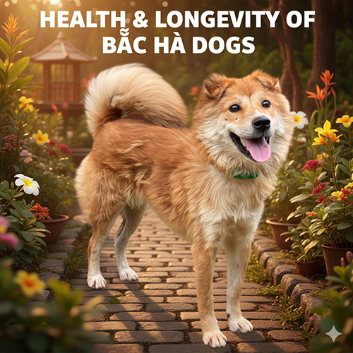 Chó Bắc Hà khỏe mạnh với bộ lông dày và dáng đứng linh hoạt trong môi trường sống tự nhiên