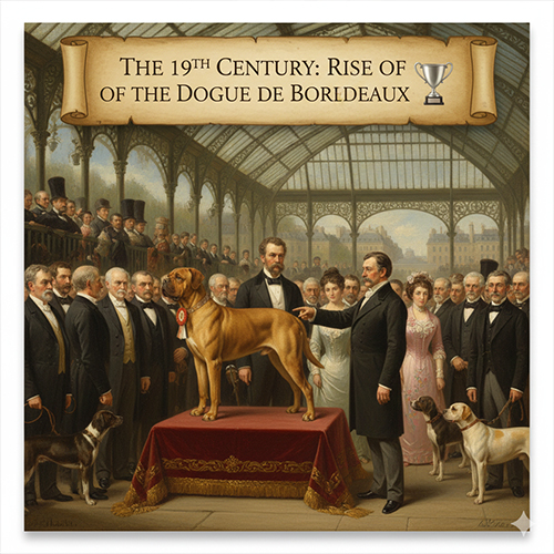 Chó Ngao Pháp Dogue de Bordeaux tham gia triển lãm chó thế kỷ 19 tại Pháp, đánh dấu bước ngoặt lịch sử của giống