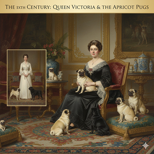 Chó Pug thế kỷ 19 dưới thời Nữ hoàng Victoria và xu hướng Pug màu mơ