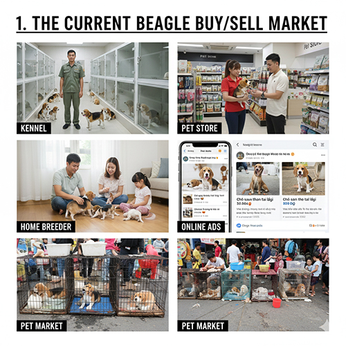 Tổng quan các kênh mua bán chó Beagle hiện nay: trại, shop, người nuôi nhà, rao vặt và chợ thú cưng