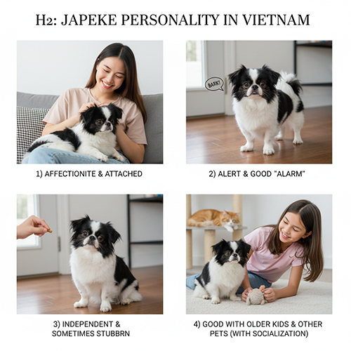 Tính cách chó Bắc Kinh lai Nhật Japeke quấn người nhưng cảnh giác