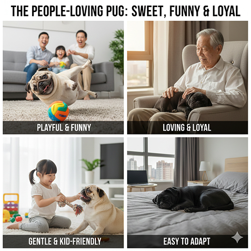 Tính cách chó Pug – hiền lành, hài hước, tình cảm và quấn chủ