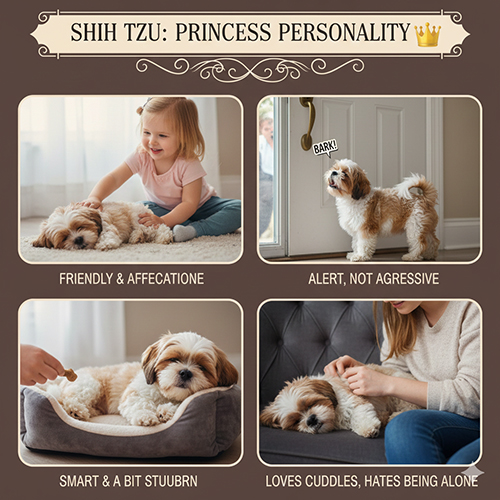 Tính cách hiền lành, tình cảm và hơi “công chúa” của giống chó Shih Tzu