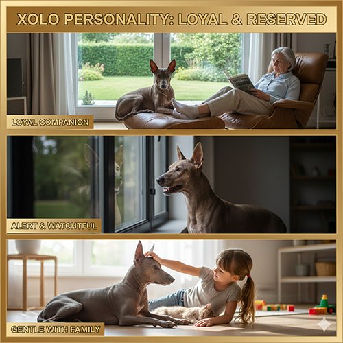 Tính cách chó Xoloitzcuintle trung thành, trầm tĩnh và gắn bó gia đình