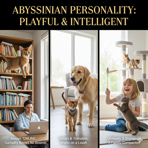 Tính cách mèo Abyssinian năng động, thông minh, thích leo trèo và tương tác với con người