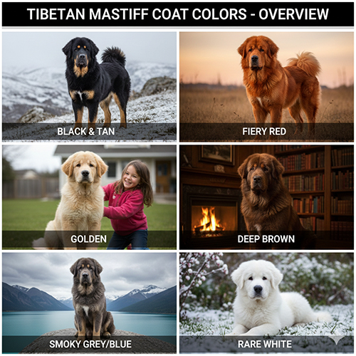 Tổng quan các màu lông chó Ngao Tây Tạng phổ biến và hiếm như đen vàng, đỏ, vàng, nâu, xám khói, trắng