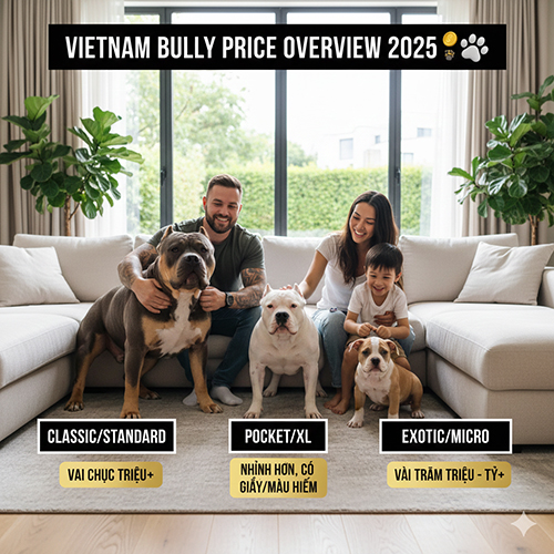 Tong quan mat bang gia cho Bully tai Viet Nam theo dong Classic, Pocket, XL, Exotic
