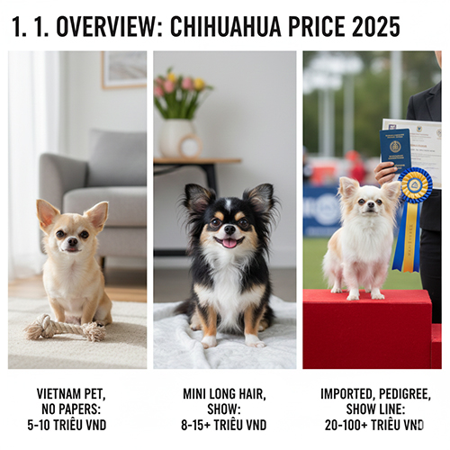Tổng quan giá chó Chihuahua 2025 – pet, mini lông dài và dòng nhập khẩu