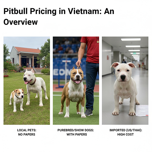 Tổng quan ba nhóm giá chó Pitbull tại Việt Nam: pet trong nước, thuần chủng có giấy và Pitbull nhập khẩu