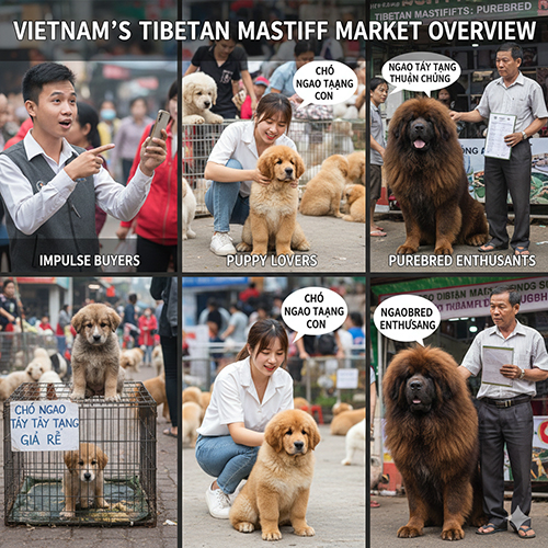 Tổng quan thị trường mua bán chó Ngao Tây Tạng tại Việt Nam với chó con và chó thuần chủng