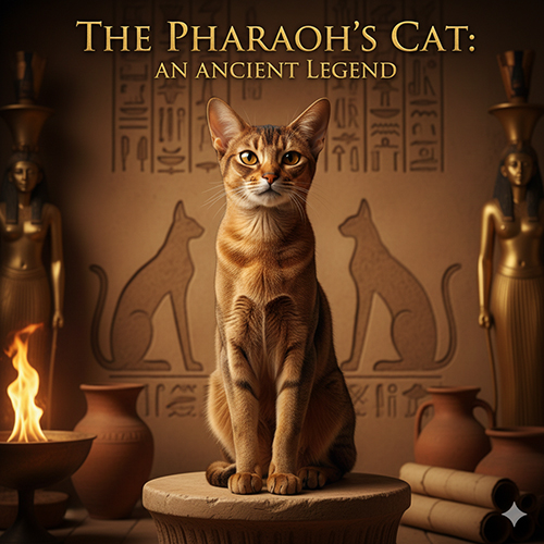 Mèo Abyssinian dáng ngồi uy nghi, gợi hình tượng mèo của các Pharaoh Ai Cập cổ đại