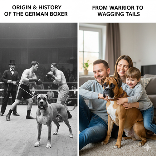 Hình ảnh đối lập của chó Boxer từ chiến đấu đến vai trò bạn đồng hành trong gia đình hiện đại