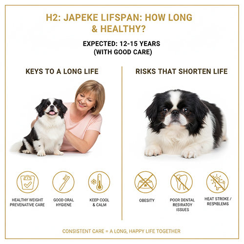 Tuổi thọ chó Bắc Kinh lai Nhật Japeke và các yếu tố ảnh hưởng