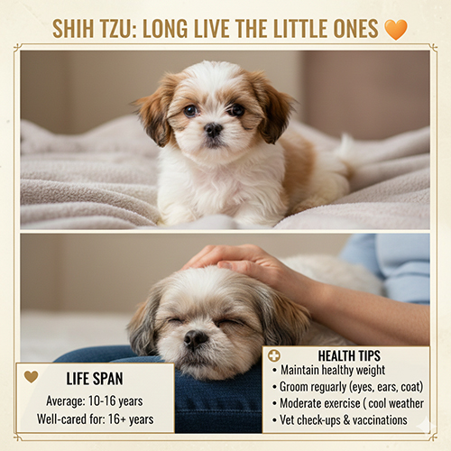 Tuổi thọ và các vấn đề sức khỏe thường gặp ở chó Shih Tzu