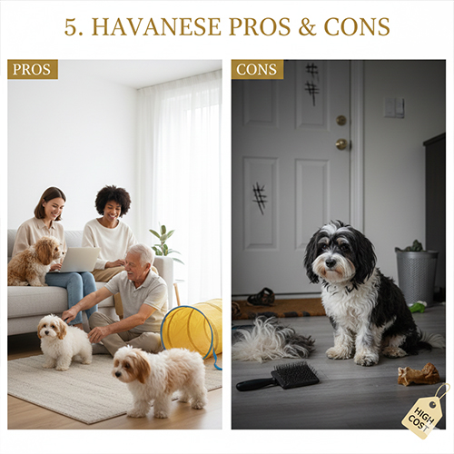 So sánh ưu và nhược điểm khi nuôi chó Havanese trong đời sống gia đình