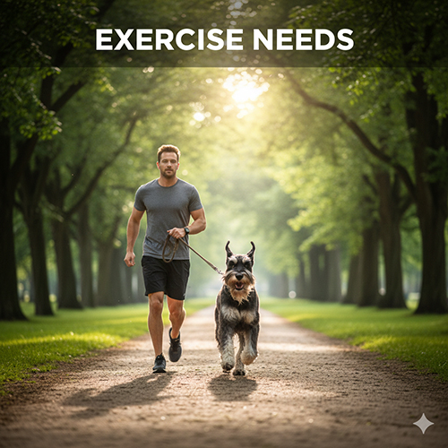 Mức vận động cần thiết cho chó ông già Schnauzer theo từng size