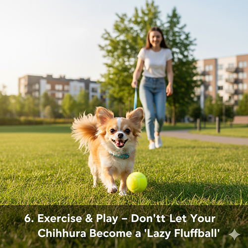 Vận động và chơi đùa giúp chó Chihuahua năng động và khỏe mạnh