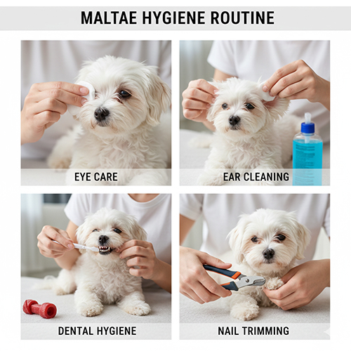 Vệ sinh mắt tai răng móng cho chó Maltese đúng cách tại nhà