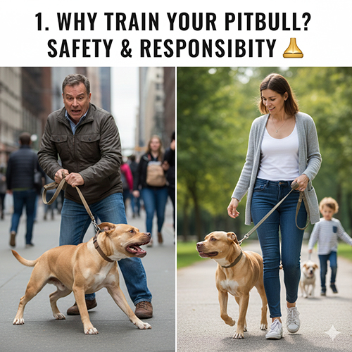 Huấn luyện chó Pitbull đi dây dắt đúng cách để đảm bảo an toàn nơi công cộng