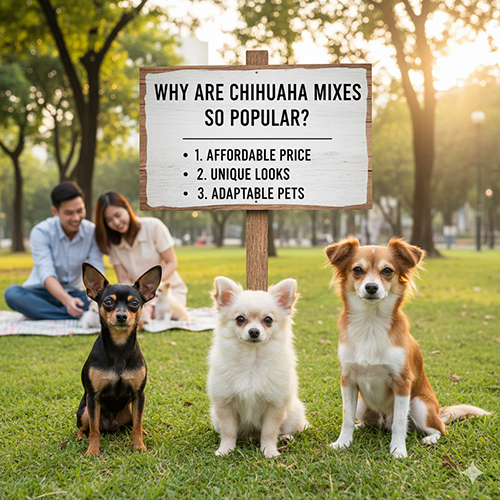Chó Chihuahua lai phổ biến tại Việt Nam với kích thước nhỏ, ngoại hình đa dạng và giá mềm