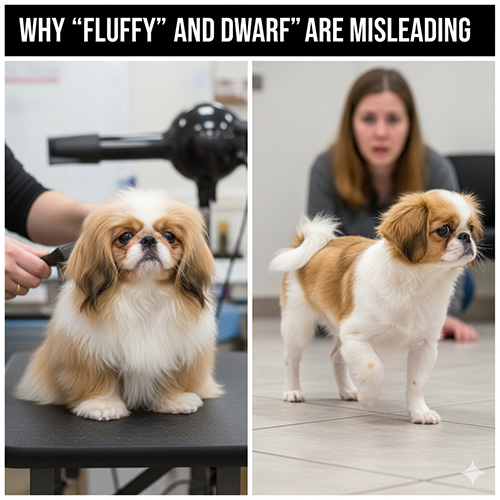 So sánh chó Nhật lông xù do sấy phồng và chó Nhật dáng lùn thực tế để tránh nhầm khi mua