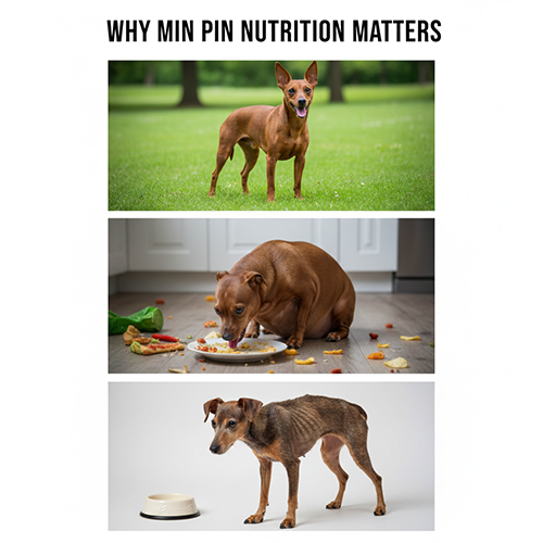 Vì sao chế độ ăn đúng lại quan trọng đối với chó Phốc hươu Miniature Pinscher.