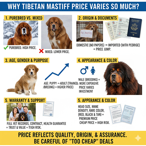 Các yếu tố khiến giá chó Ngao Tây Tạng chênh lệch lớn giữa các phân khúc
