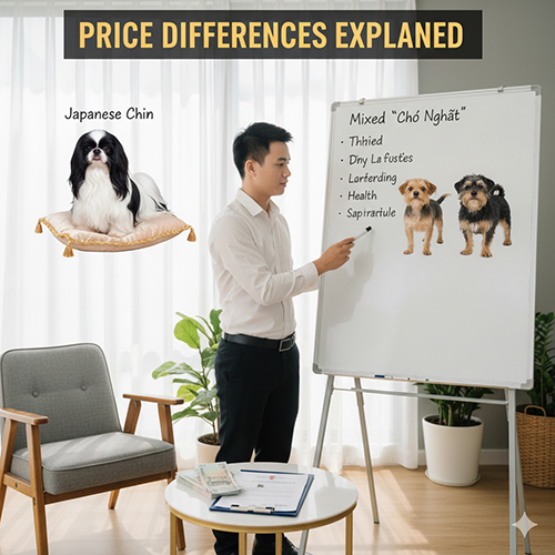 Vì sao giá chó Nhật 2026 chênh lệch mạnh theo dòng, form và size