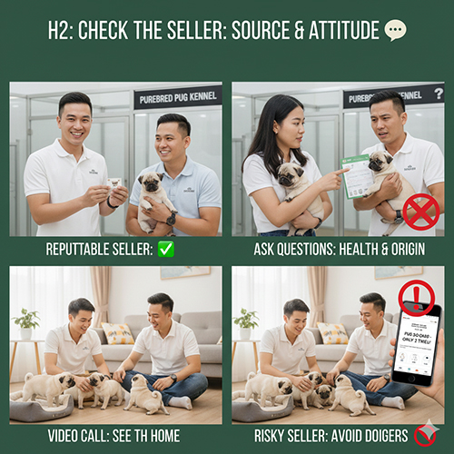 Xem người bán chó Pug mặt xệ: kiểm tra nguồn gốc, thái độ và độ uy tín qua cách trả lời, cho xem chó