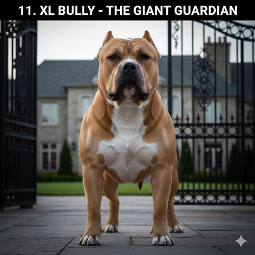 Chó XL Bully với vóc dáng lớn, cơ bắp dày và phong thái vệ sĩ