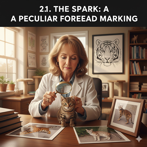 Mèo Toyger con với hoa văn trán đặc biệt được quan sát và nghiên cứu kỹ lưỡng