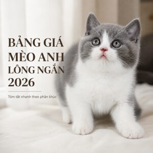 Ảnh đại diện bảng giá mèo Anh lông ngắn 2026 tóm tắt theo phân khúc