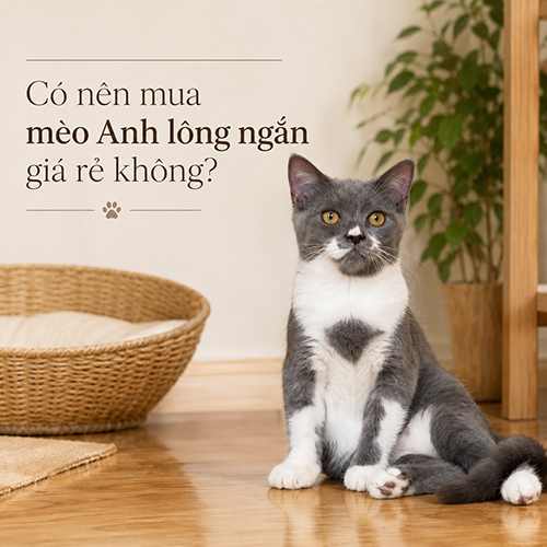Mèo Anh lông ngắn minh họa cảnh báo khi chọn mèo giá rẻ