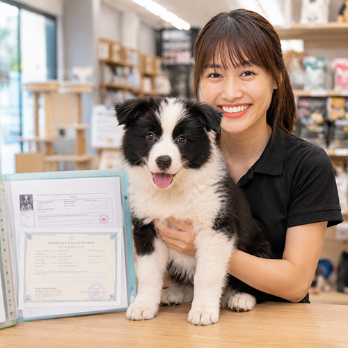 Nhân viên tư vấn chó Border Collie có giấy tờ phả hệ rõ ràng