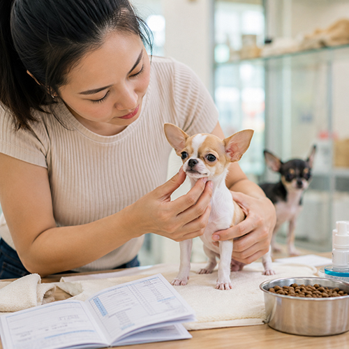 Kiểm tra sức khỏe và sổ tiêm của chó Chihuahua giá rẻ