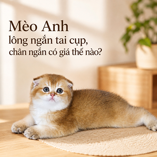 Mèo Anh lông ngắn tai cụp chân ngắn minh họa nhóm ngoại hình đặc biệt