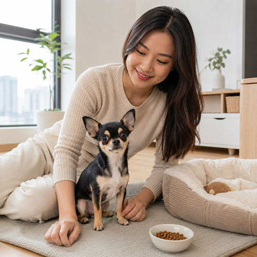 Chó Chihuahua sống trong căn hộ, gần gũi với người nuôi và dễ chăm hằng ngày